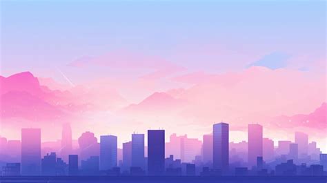 Premium Photo | A city skyline with a pink sky and clouds