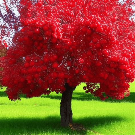 Red Apple Tree Graphic · Creative Fabrica