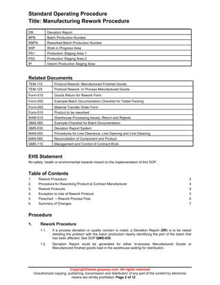 Qms 065 manufacturing-rework_procedure_sample | PDF