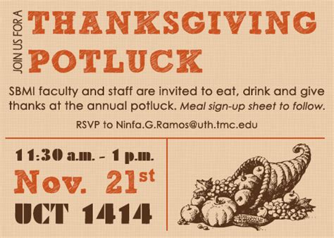 Thanksgiving Office Potluck Invitation