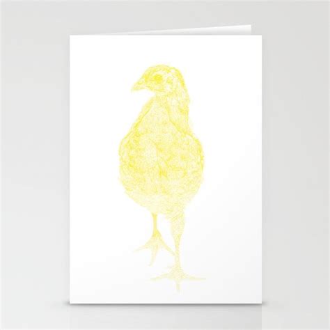 chick drawing, yellow Stationery Cards by dparker | Society6