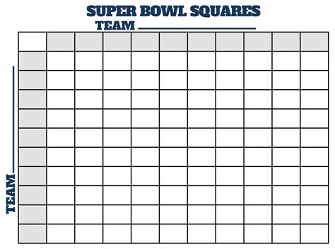 Free Printable Football Squares Template