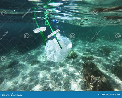 Plastic Bags and Bottles Pollution in Ocean Stock Image - Image of environmental, bottle: 162518085