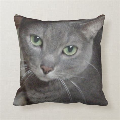 Russian Blue Gray Cat Throw Pillow | Zazzle.com in 2021 | Grey cats, Russian blue, Cat throw pillow