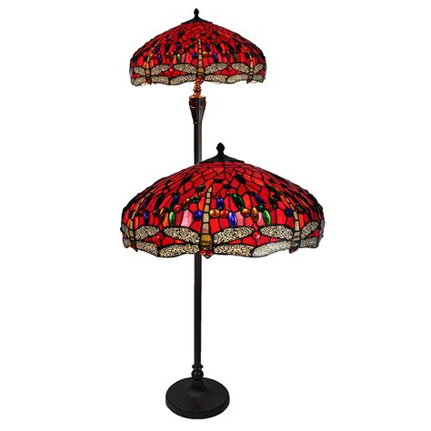 Red Dragonfly Tiffany Floor Lamp - T-280-20F