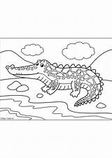 Friendly Alligator coloring page sketch template