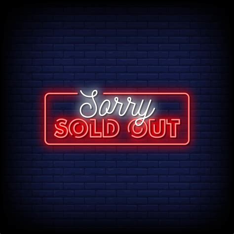 Sold Out Neon Signs Style Text Vector 1933715 Vector Art at Vecteezy