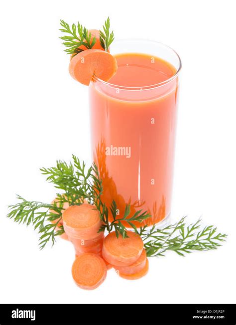 Carrot Juice isolated on white background Stock Photo - Alamy