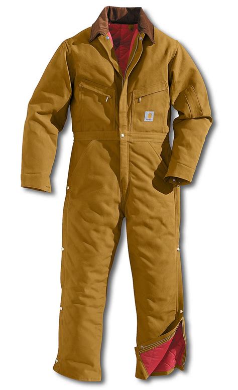 Mens Carhartt Quilt Lined Coverall Brown | Insulated coveralls ...