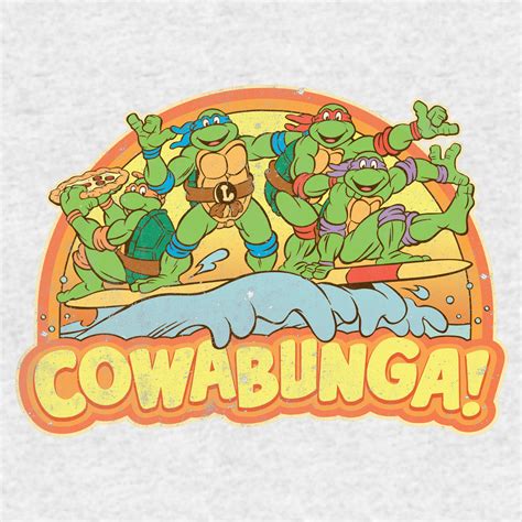 TMNT Gang Retro Cowabunga Official Men's T-Shirt (Heather Grey) – Urban Species