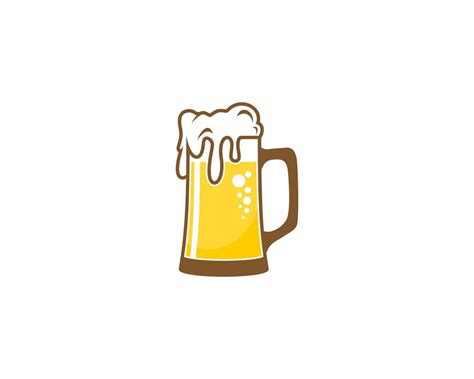 Beer glass with melted foam illustration logo 6961591 Vector Art at ...