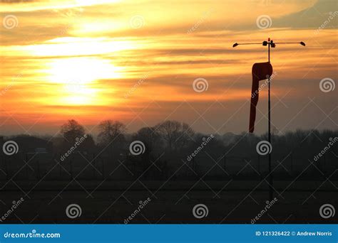 Airport Windsock stock photo. Image of misty, morning - 121326422