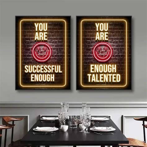 Neon Style Colorful Inspirational Quotes Wall Art Canvas • Yiassu.com