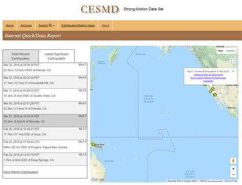 California Earthquake Gis Data - Trending USA