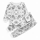Kid DIY Hand Painted Coloring Pajama 2 Piece Set Colorable Boys Girls  sketch template