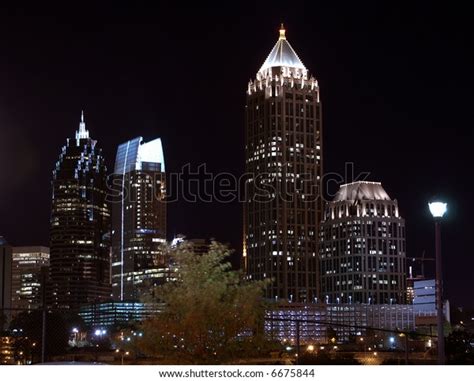 Atlanta Georgia Skyline Night Stock Photo (Edit Now) 6675844