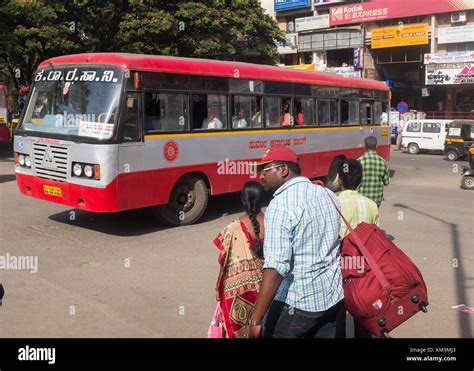 Bus in bus station, Mysore, India Stock Photo - Alamy