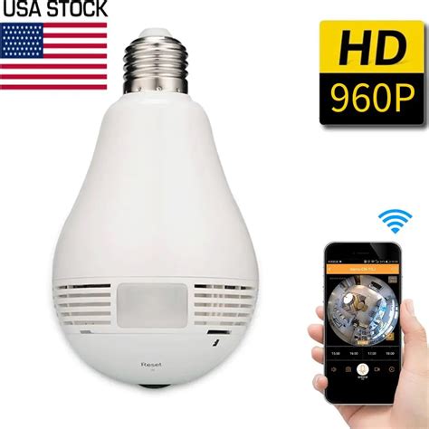 360 degree Panoramic 960P Hidden wifi Camera Light Bulb Mini Security IP Camera-in LED Bulbs ...