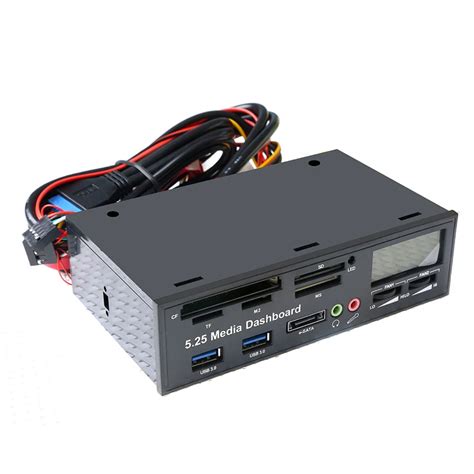 5.25" All In One Media Dashboard Front Panel Multifunction USB3.0 Card Readers PC Multi Card ...