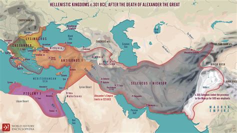 Hellenistic Successor Kingdoms c. 301 BCE (Illustration) - World ...