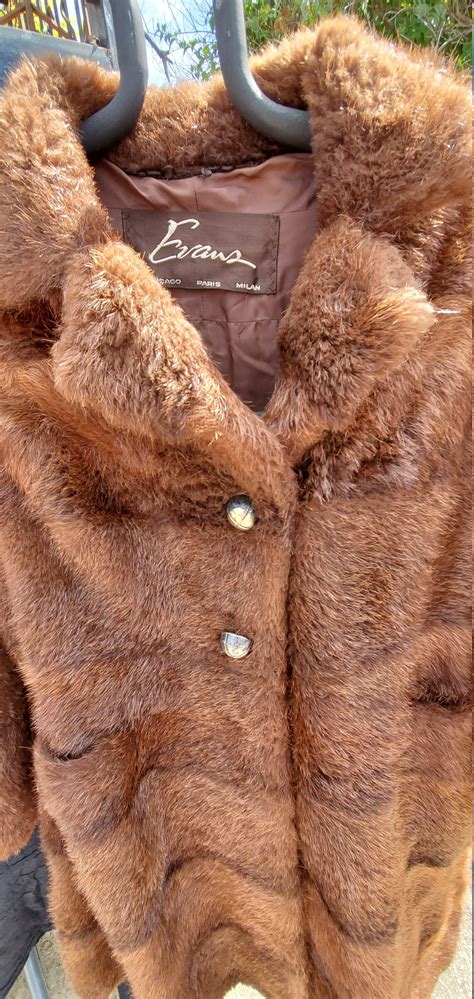 Nutria Coypu Nutria fur coat, Evans Size 7, Austrian Lined Beaver Long coat, Womens Vintage ...