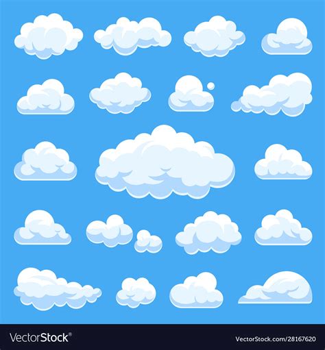 Set cartoon clouds Royalty Free Vector Image - VectorStock