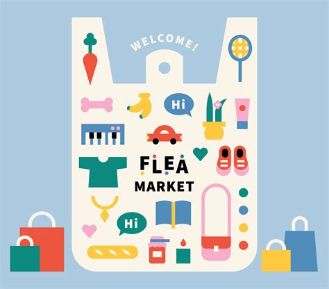 Flea market poster. 1850906 Vector Art at Vecteezy