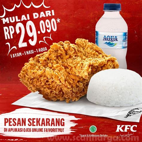 Harga Promo KFC Paket 1 Ayam + 1 Nasi + 1 Aqua mulai Rp.29Rb! - scanharga