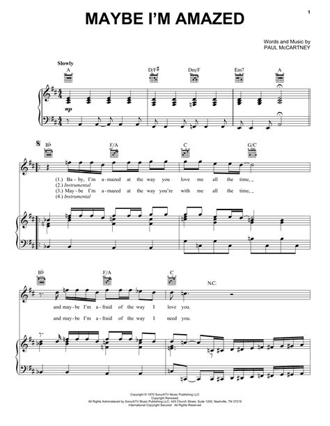 Maybe I'm Amazed | Sheet Music Direct