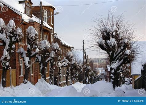 Street in Tartu, Estonia at Winter Stock Photo - Image of building ...