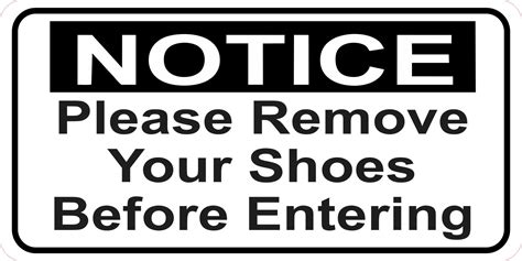 StickerTalk Remove Shoes Before Entering Vinyl Sticker, 6 inches x 3 inches