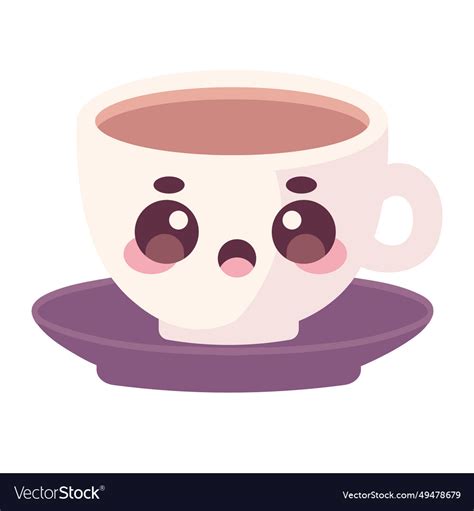 Coffee cup kawaii tasty Royalty Free Vector Image