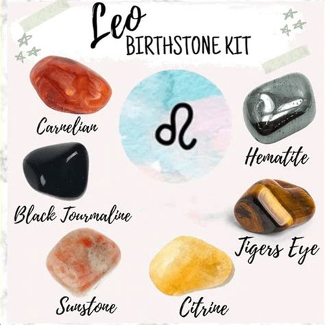 Leo Birthstones Crystal Set 6 Tumbled Stones crystal Gift - Etsy