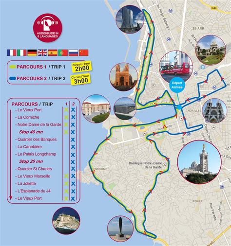 Marseille hop on hop off map - Hop on hop off bus Marseille france map (Provence-Alpes-Côte d ...