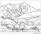 Coloring Mountain Mountaineer Pages Cartoon Mountains Drawing  sketch template