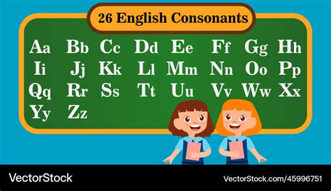 English alphabet consists of 26 letters Royalty Free Vector