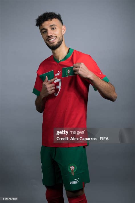 Noussair Mazraoui of Morocco poses during the official FIFA World Cup... News Photo - Getty Images