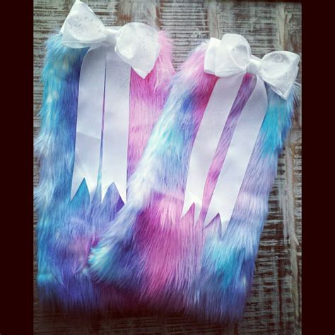 Rainbow Unicorn Fluffies with Removable White Bows . Rave