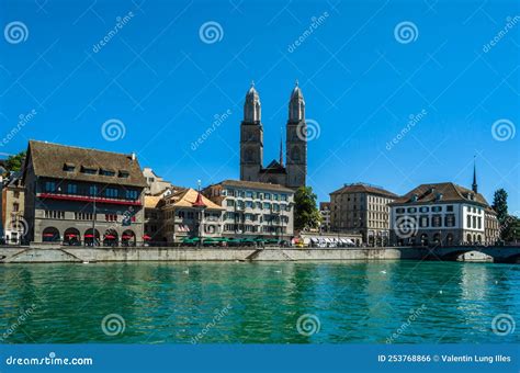 View of Zurich Old Town on the Banks of the Limmat River Editorial ...