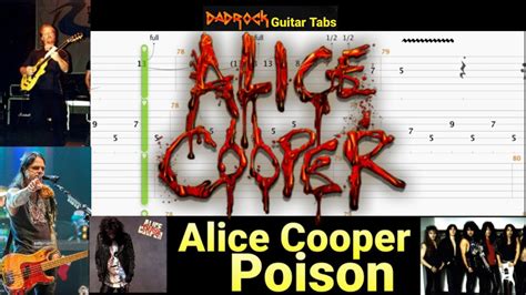 Poison - Alice Cooper - Guitar + Bass TABS Lesson - YouTube