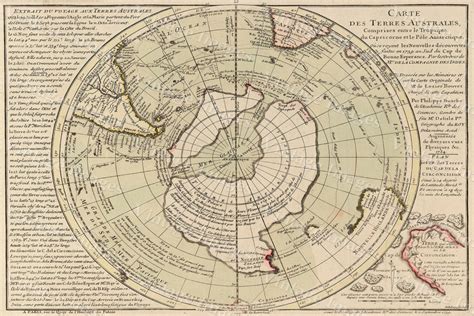 Old map of South Pole Antarctica map Historic South Pole