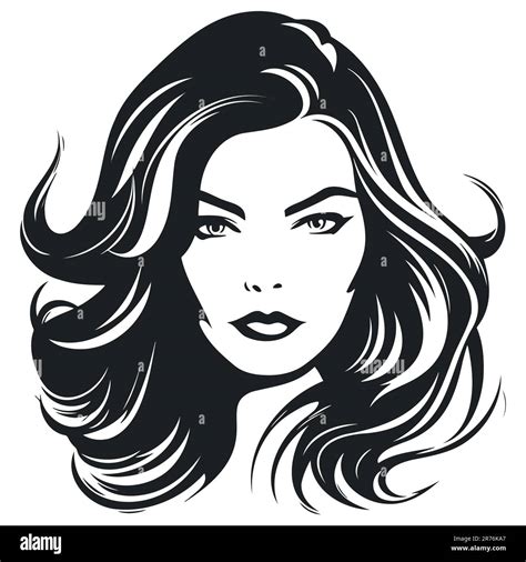 black and white vector illustration of light and shadow of a woman s face Stock Vector Image ...