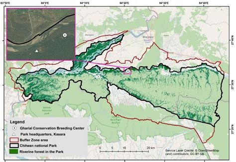 Map of Chitwan National Park showing study location (Gharial... | Download Scientific Diagram