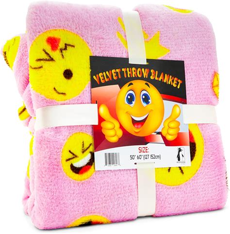 Amazon.com: Pink Emoji Throw Blanket, Adorable Soft Large Fluffy ...