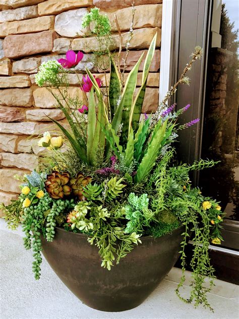 Succulent Outdoor, Large Outdoor Planters, Potted Plants Outdoor, Flower Pots Outdoor, Outdoor ...