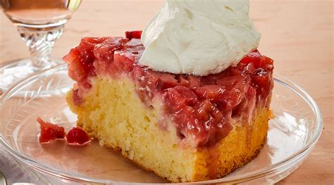 Aged Cheddar Rhubarb Upside-Down Cake | Wisconsin Cheese