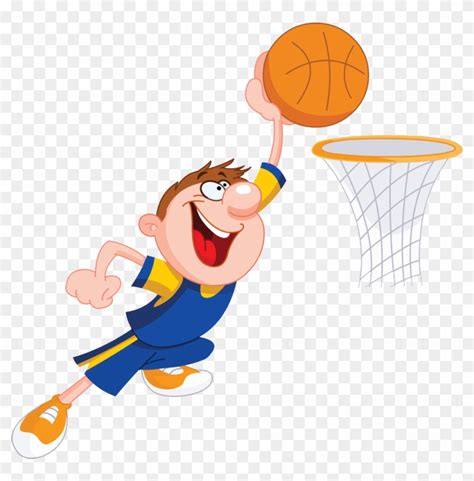 Basketball Team Clipart Child - Dunking Basketball Cartoon, HD Png ...