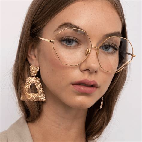 Fawcet Hexagon Glasses in Rose Gold frame by LINDA FARROW – LINDA FARROW (U.K.)