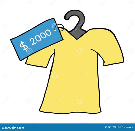 Cartoon Vector Illustration of T-shirt and Very Expensive Price Tag ...