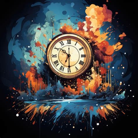 Premium AI Image | clock design graphic for tshirt